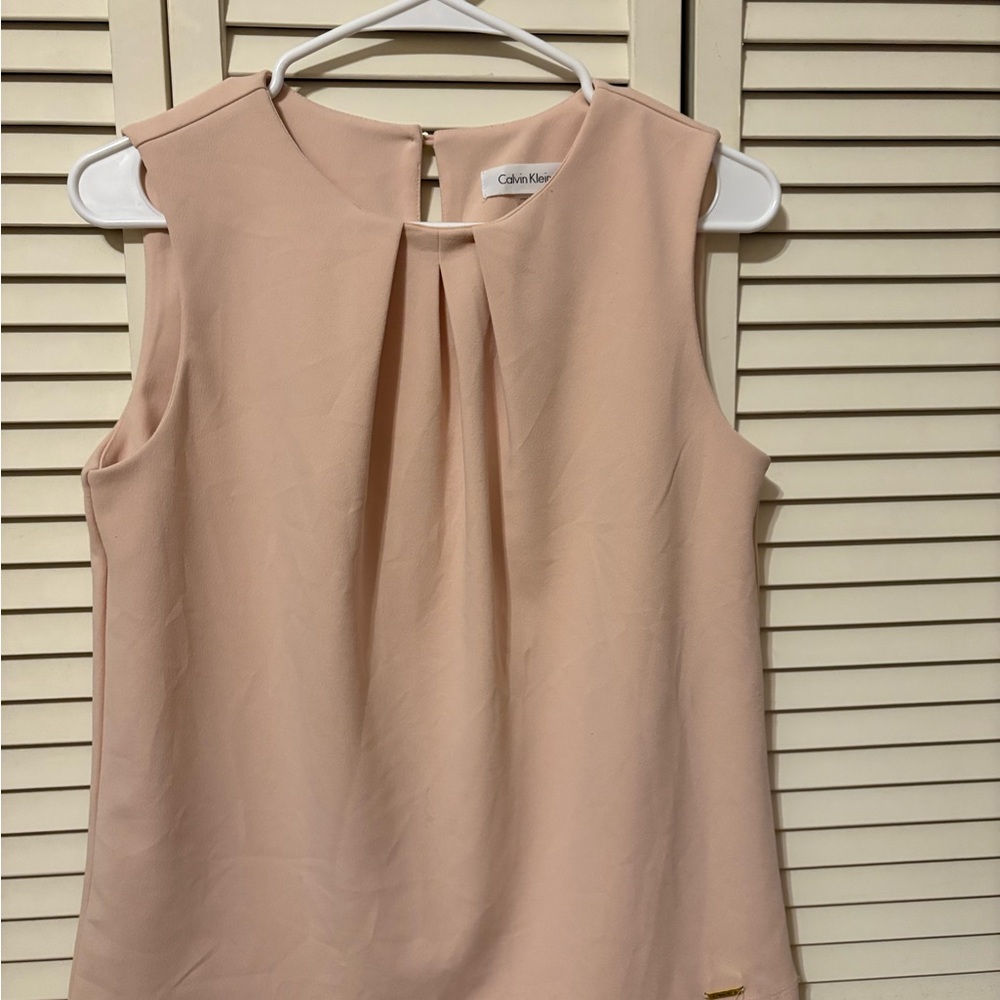 Calvin Klein Women's Soft Pink Sleeveless Blouse